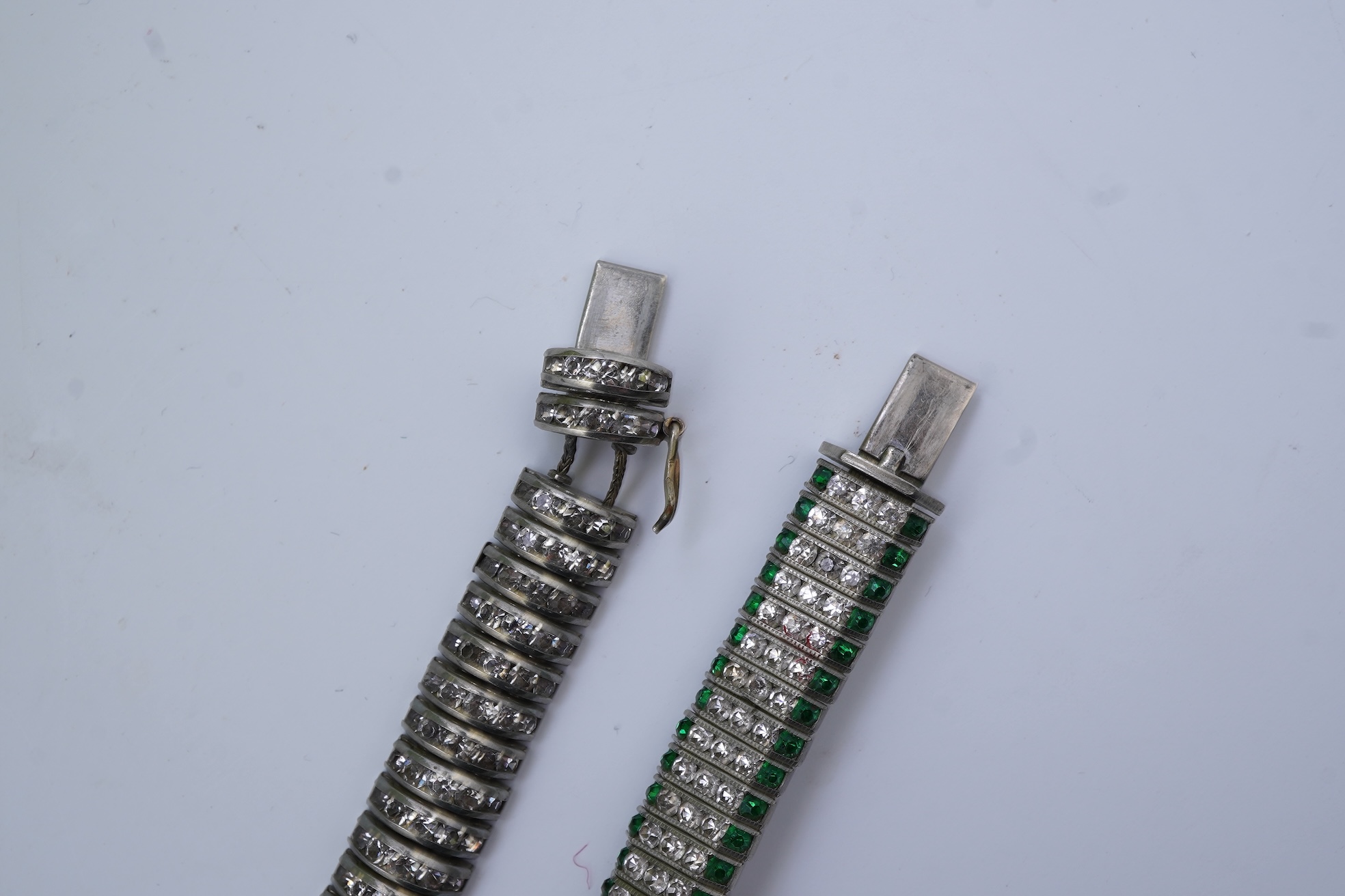 Two Art Deco paste necklaces, mid 20th century